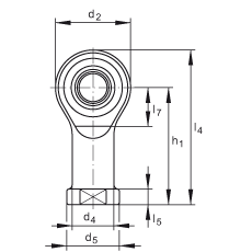 杆端轴承 GIKSR18-PS, 根据 DIN ISO 12 240-4 标准，特种钢材料，带右旋内螺纹，免维护