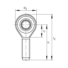 杆端轴承 GAKSR8-PS, 根据 DIN ISO 12 240-4 标准，特种钢材料，带右旋外螺纹，免维护