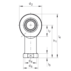 杆端轴承 GIR15-DO, 根据 DIN ISO 12 240-4 标准，带右旋内螺纹，需维护