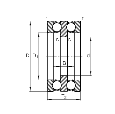 推力深沟球轴承 52326-MP, 根据 DIN 711/ISO 104 标准的主要尺寸，双向，可分离