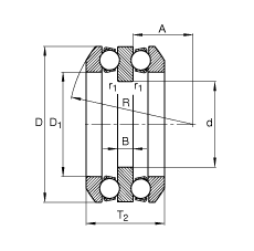 推力深沟球轴承 54311 + U311, 根据 DIN 711/ISO 104 标准的主要尺寸，单向，带球面轴承座圈和一个或两个座圈，可分离