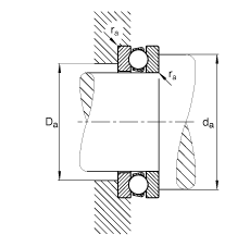 推力深沟球轴承 51103, 根据 DIN 711/ISO 104 标准的主要尺寸，单向，可分离