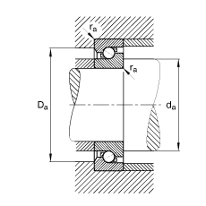 推力角接触球轴承 BSB035072-T, 单向，接触角 α = 60°，限制公差