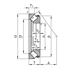 推力调心滚子轴承 29448-E1, 根据 DIN 728/ISO 104 标准的主要尺寸，单向，可分离