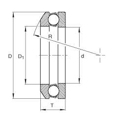 推力深沟球轴承 4134, 单向，可分离，带角度调节装置