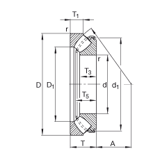 推力调心滚子轴承 29422-E1, 根据 DIN 728/ISO 104 标准的主要尺寸，单向，可分离