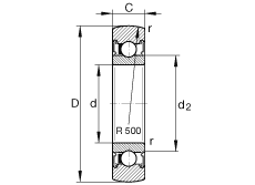 滚轮 LR205-2RSR, 双面密封