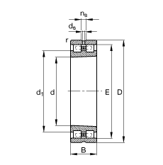 圆柱滚子轴承 NN3080-AS-K-M-SP, 根据 DIN 5412-4 标准的主要尺寸, 非定位轴承, 双列，带锥孔，锥度 1:12 ，可分离, 带保持架，减小的径向内部游隙，限制公差