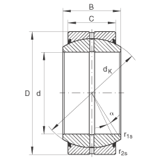 关节轴承 GE25-DO-2RS, 根据 DIN ISO 12 240-1 标准, 需维护，两侧唇密封