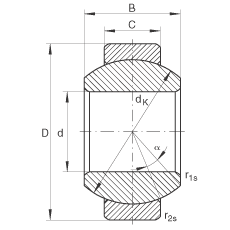 关节轴承 GE8-FO, 根据 DIN ISO 12 240-1 标准，需维护