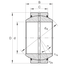 关节轴承 GE17-FO-2RS, 根据 DIN ISO 12 240-1 标准, 需维护，两侧唇密封