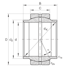 关节轴承 GE80-LO, 根据 DIN ISO 12 240-1 标准，需维护