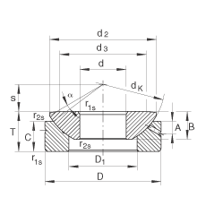 推力关节轴承 GE200-AX, 根据 DIN ISO 12 240-3 标准，需维护