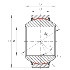 关节轴承 GE220-FW-2RS, 根据 DIN ISO 12 240-1 标准, 免维护，两侧唇密封