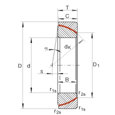 角接触关节轴承 GE80-SW, 根据 DIN ISO 12 240-2 标准，免维护