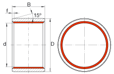 柱形滑动衬套 ZGB30X36X30, 根据 DIN ISO 4379 标准的圆柱滑套，免维护，两侧唇密封