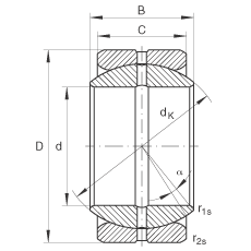 关节轴承 GE22-ZO, 根据 DIN ISO 12 240-1 标准，英制尺寸，需维护