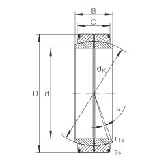 关节轴承 GE20-DO, 根据 DIN ISO 12 240-1 标准，需维护