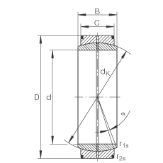 关节轴承 GE480-DO, 根据 DIN ISO 12 240-1 标准，需维护