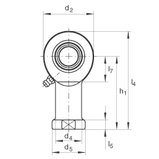 杆端轴承 GIL45-DO-2RS, 根据 DIN ISO 12 240-4 标准，带左旋内螺纹，需维护，两侧唇密封
