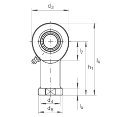 杆端轴承 GIR70-DO-2RS, 根据 DIN ISO 12 240-4 标准，带右旋内螺纹，需维护，两侧唇密封