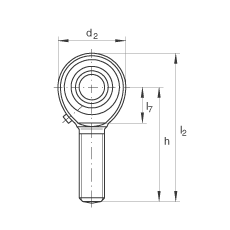 杆端轴承 GAKR5-PB, 根据 DIN ISO 12 240-4 标准，带右旋外螺纹，需维护