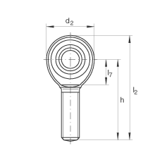 杆端轴承 GAKR30-PW, 根据 DIN ISO 12 240-4 标准，带右旋外螺纹，需维护