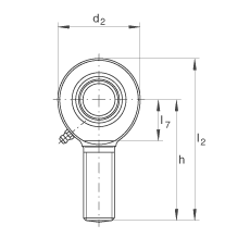 杆端轴承 GAL35-DO-2RS, 根据 DIN ISO 12 240-4 标准，带左旋外螺纹，需维护，两侧唇密封