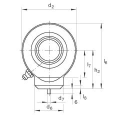 液压杆端轴承 GK60-DO, 根据 DIN ISO 12 240 标准，带焊接面，需维护