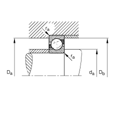 角接触球轴承 7313-B-JP, 根据 DIN 628-1 标准的主要尺寸，接触角 α = 40°