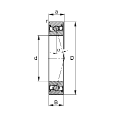 主轴轴承 HCS71919-C-T-P4S, 调节，成对安装，接触角 α = 15°，两侧唇密封，非接触，限制公差