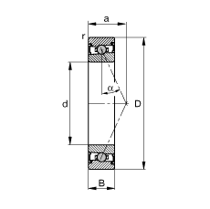 主轴轴承 HCS7001-E-T-P4S, 调节，成对或单元安装，接触角 α = 25°，两侧唇密封，非接触，限制公差