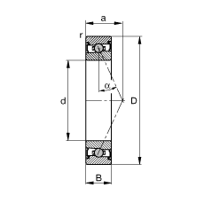 主轴轴承 HCS7012-E-T-P4S, 调节，成对或单元安装，接触角 α = 25°，两侧唇密封，非接触，限制公差