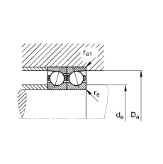 主轴轴承 B7209-C-T-P4S, 调节，成对安装，接触角 α = 15°，限制公差