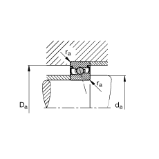 主轴轴承 HCS71905-C-T-P4S, 调节，成对安装，接触角 α = 15°，两侧唇密封，非接触，限制公差