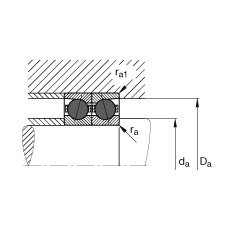 主轴轴承 HCB7038-C-T-P4S, 调节，成对或单元安装，接触角 α = 15°，陶瓷球，限制公差