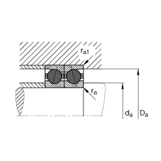 主轴轴承 HCB7009-E-T-P4S, 调节，成对或单元安装，接触角 α = 25°，陶瓷球，限制公差