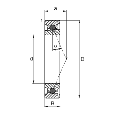 主轴轴承 HC7009-E-T-P4S, 调节，成对或单元安装，接触角 α = 25°，陶瓷球，限制公差