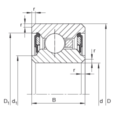 薄截面轴承 CSCU090-2RS, 深沟球轴承，类型C，双侧密封，运行温度 -25°C 到 +120°C