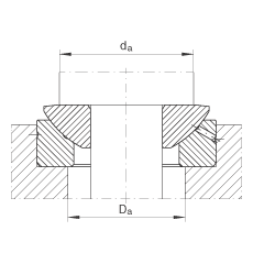 推力关节轴承 GE45-AX, 根据 DIN ISO 12 240-3 标准，需维护