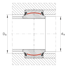 关节轴承 GE100-UK-2RS, 根据 DIN ISO 12 240-1 标准, 免维护，两侧唇密封