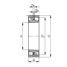 调心滚子轴承 23280-B-K-MB, 根据 DIN 635-2 标准的主要尺寸, 锥孔，锥度 1:12