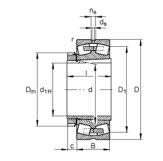 调心滚子轴承 23940-S-K-MB + H3940, 根据 DIN 635-2 标准的主要尺寸, 带锥孔和紧定套